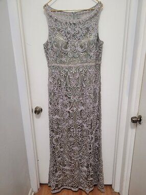 Camille La Vie Lace Dress Plus Size 18 Gray Sleeveless Polyester